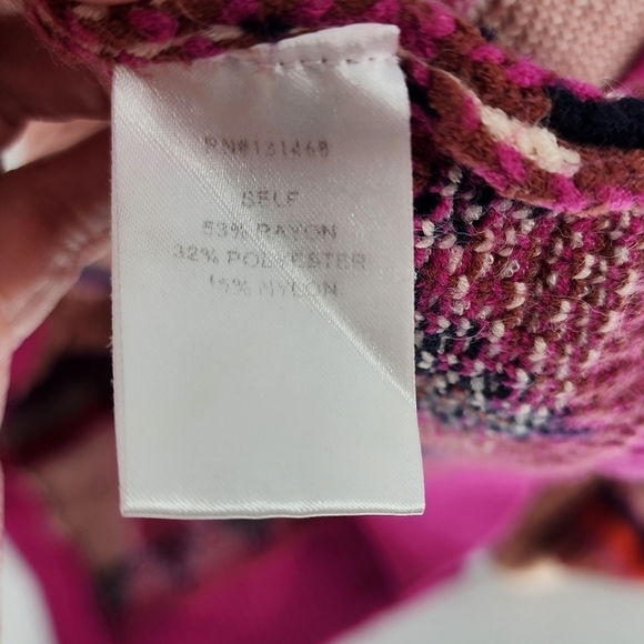 Fate Fair Isle Argyle Open Front Hooded Cardigan Sweater Large - Picture 10 of 11